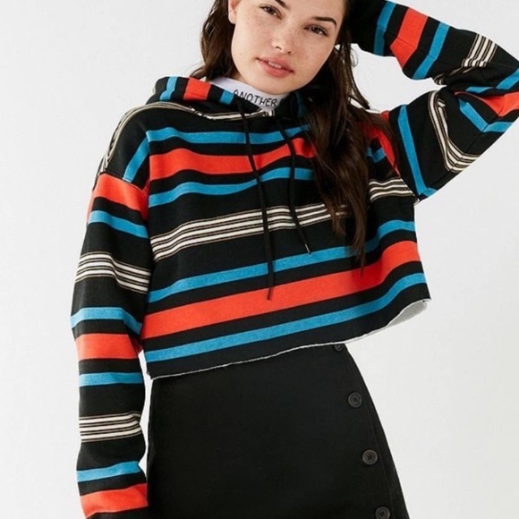 Urban Outfitters Tops - UO Out From Under Striped Cropped Hoodie Large